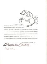 [Alexander Calder, A BESTIARY – [One of 50 copies on luxurious Rives-mould, signed by Calder and Wilbur].